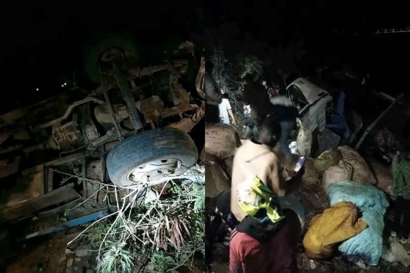 Collage photo of a tragic accident at Osiri Bridge in Migori County.
